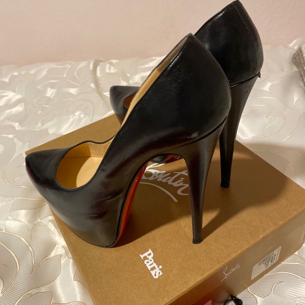 CHRISTIAN LOUBOUTIN Black Daffodile 160 KID Sz 39 - Picture 4 of 10